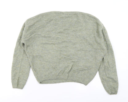 H&M Girls Green  Knit Pullover Jumper Size 11-12 Years