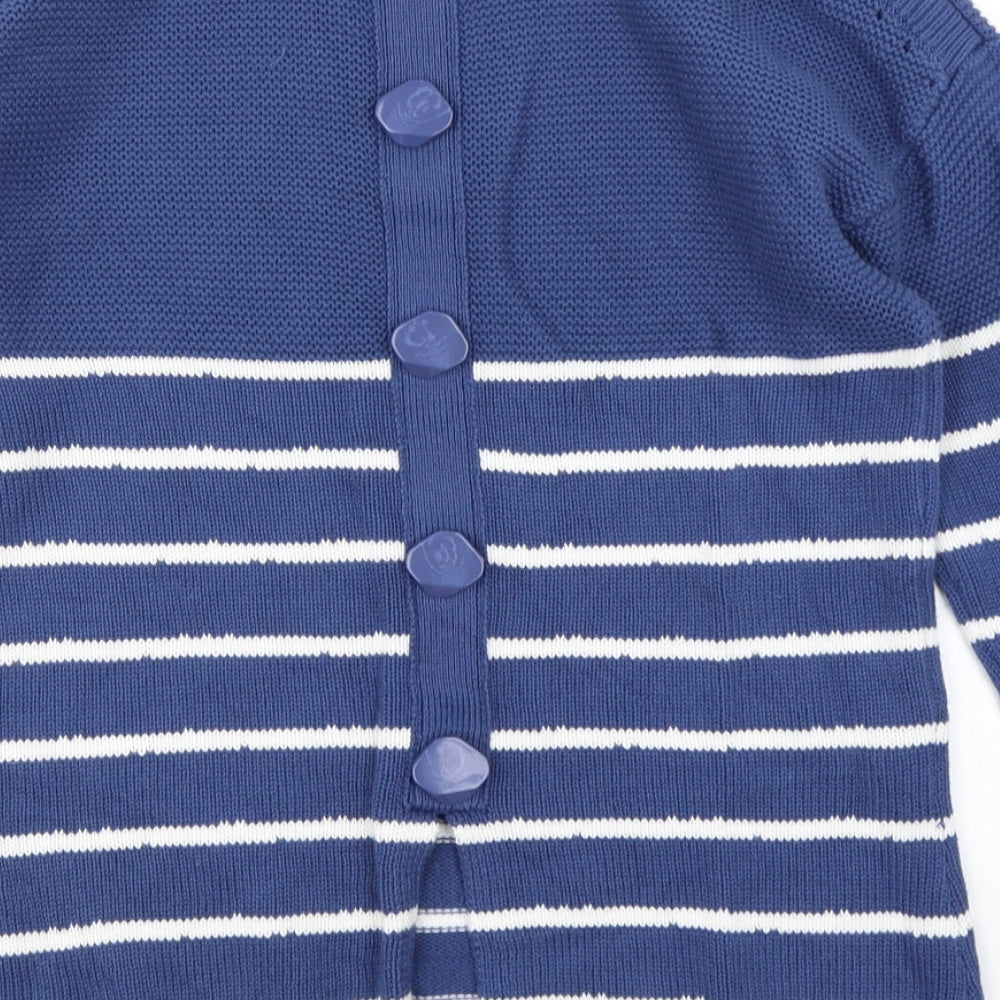 Marble Womens Blue Striped Knit Pullover Jumper Size XS