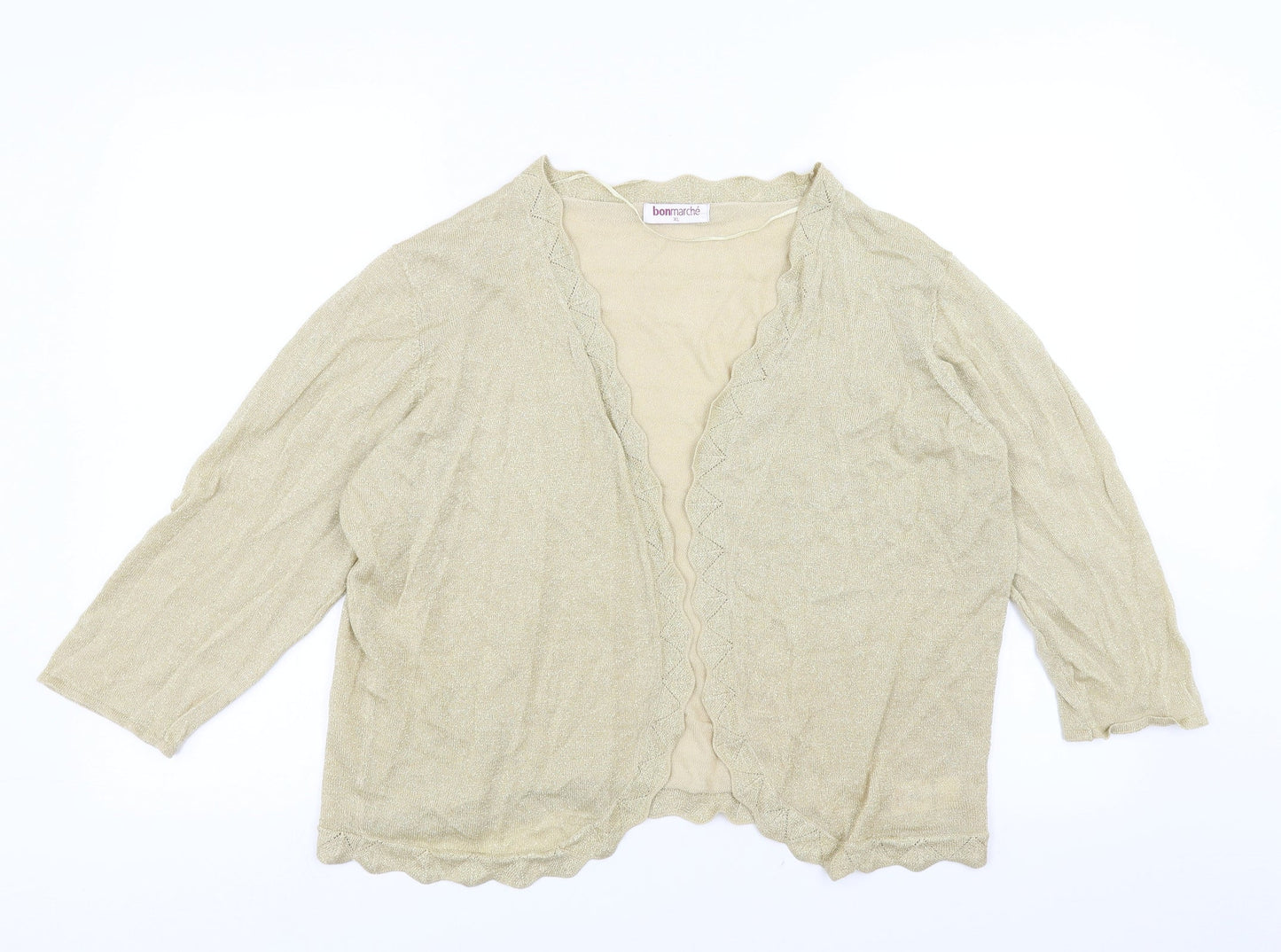 Le Bon Marché Womens Gold   Cardigan Jumper Size XL