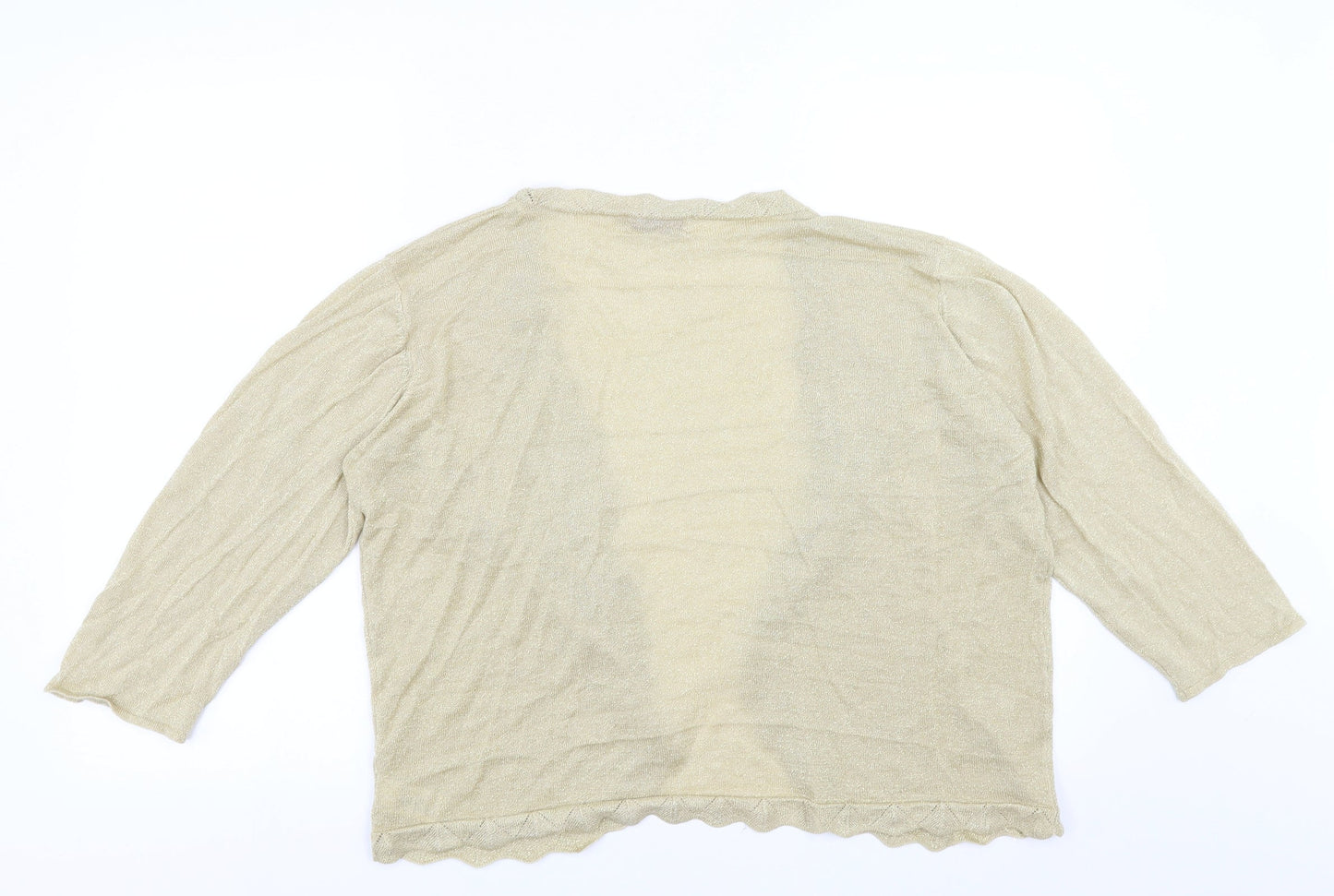 Le Bon Marché Womens Gold   Cardigan Jumper Size XL