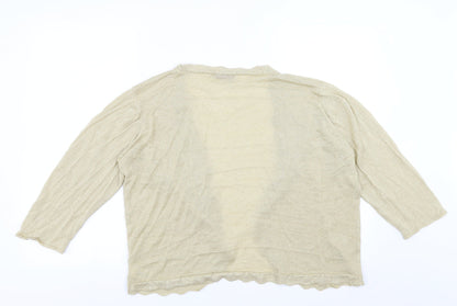 Le Bon Marché Womens Gold   Cardigan Jumper Size XL