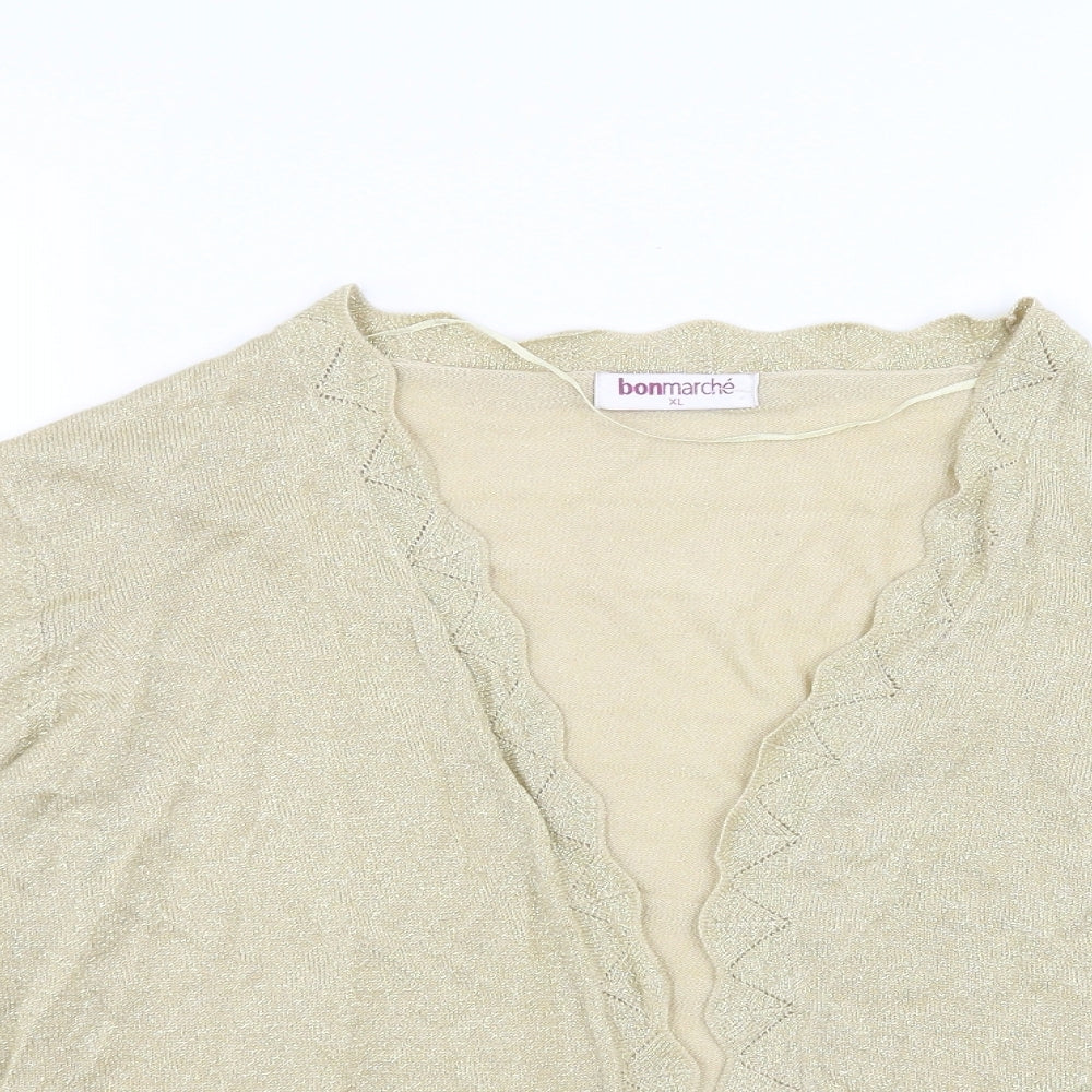 Le Bon Marché Womens Gold   Cardigan Jumper Size XL