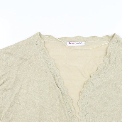 Le Bon Marché Womens Gold   Cardigan Jumper Size XL