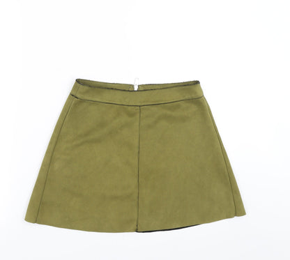 Only Womens Green   A-Line Skirt Size 6  - faux suede