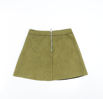 Only Womens Green   A-Line Skirt Size 6  - faux suede