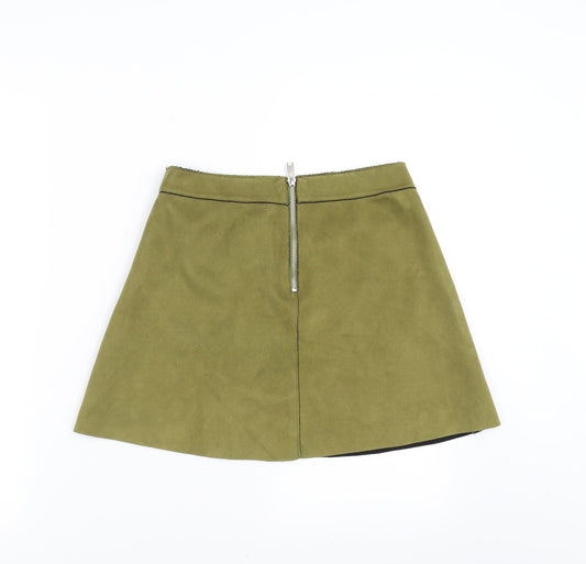 Only Womens Green   A-Line Skirt Size 6  - faux suede