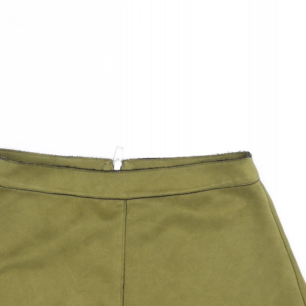 Only Womens Green   A-Line Skirt Size 6  - faux suede