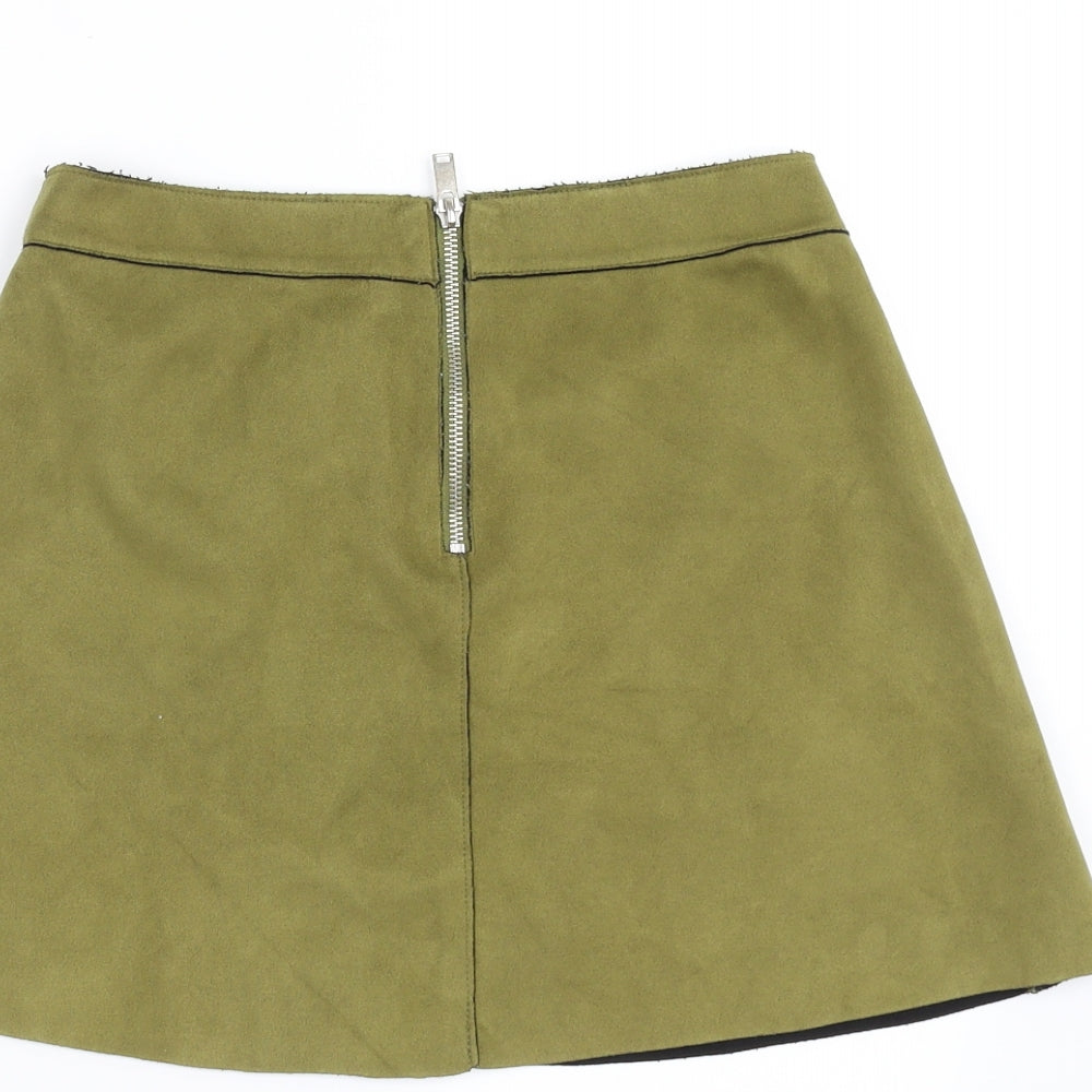 Only Womens Green   A-Line Skirt Size 6  - faux suede