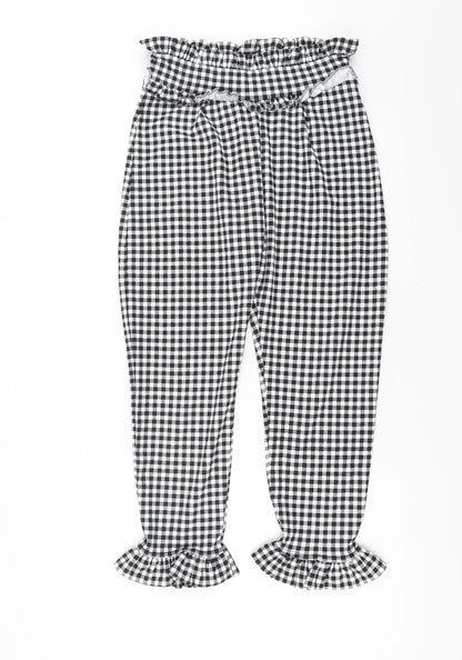 Womens UK Size 10 PRETTYLITTLETHING Regular Fit  Black Trousers