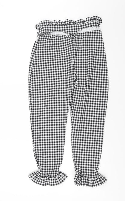 Womens UK Size 10 PRETTYLITTLETHING Regular Fit  Black Trousers