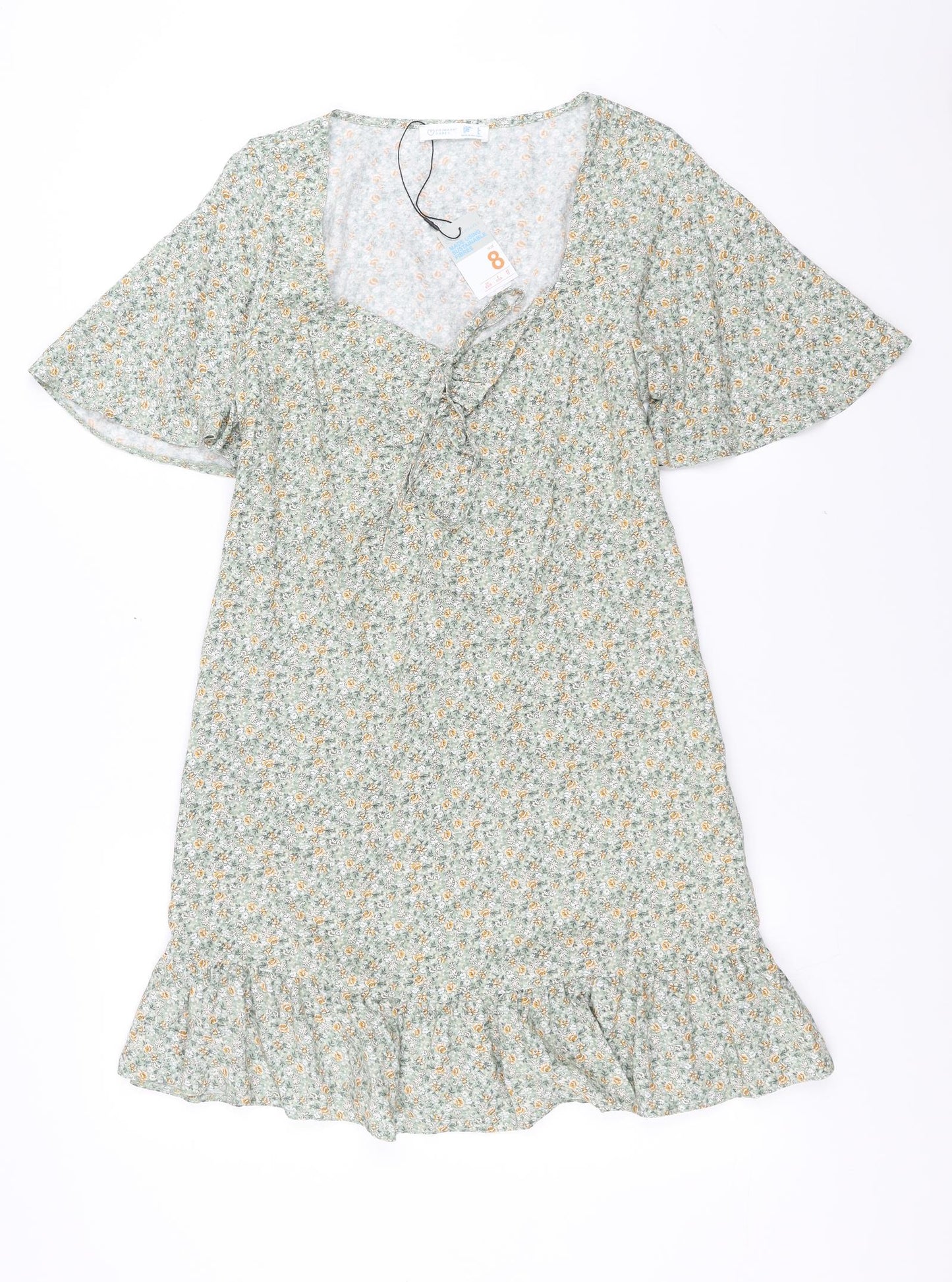 Primark Womens Green Floral  Shift  Size 8