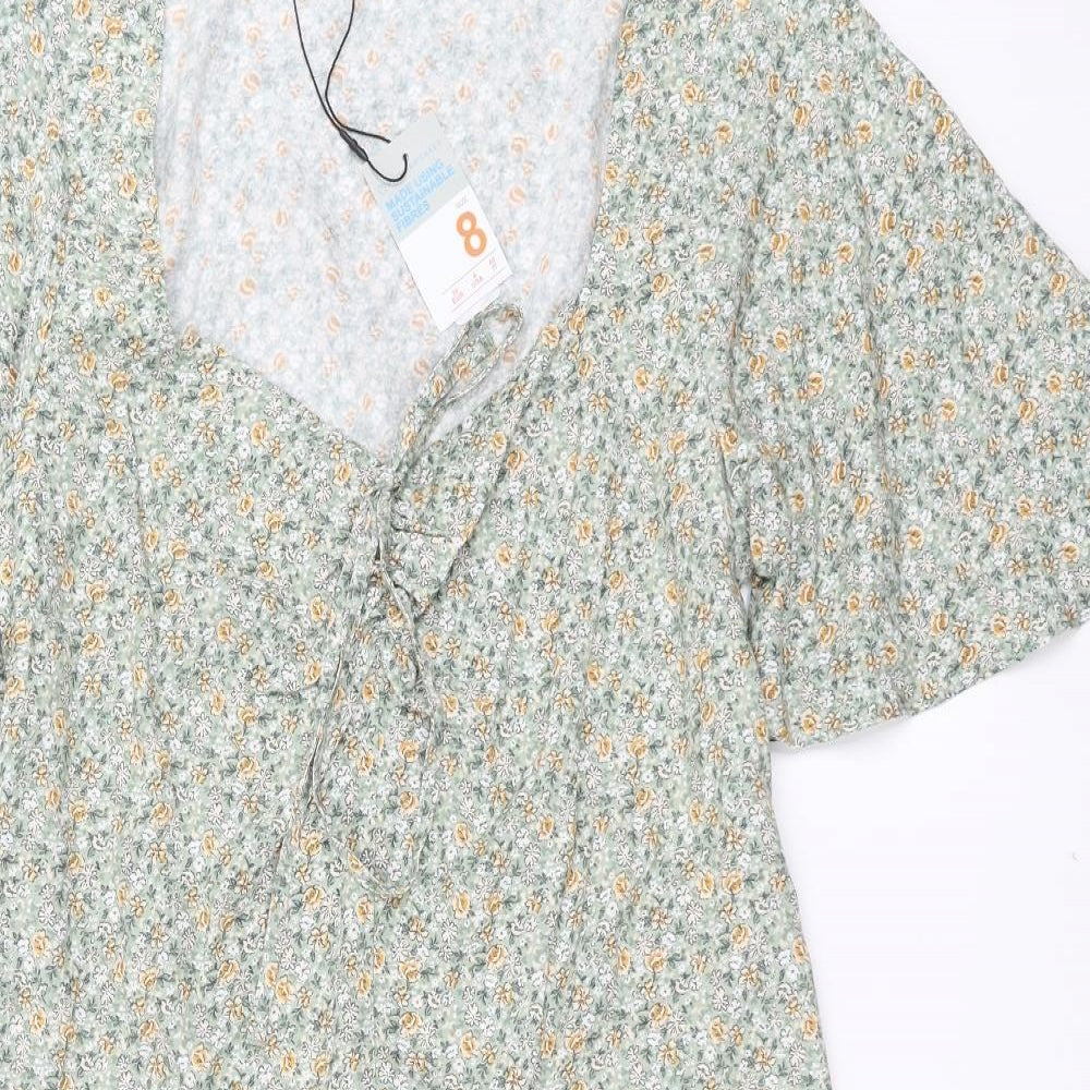 Primark Womens Green Floral  Shift  Size 8