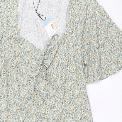 Primark Womens Green Floral  Shift  Size 8