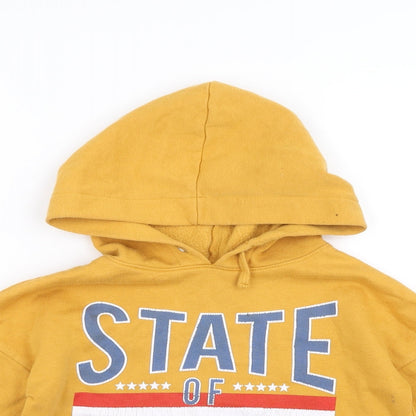 New Look Girls Yellow   Pullover Hoodie Size 9 Years  - cropped state of new york