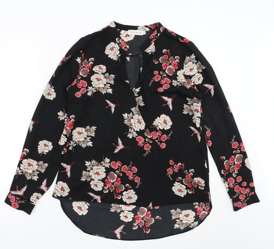 Paraphrase Womens Black Floral  Basic Blouse Size M