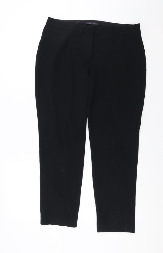 Womens UK Size 14 Marks and Spencer Regular Fit  Black Trousers