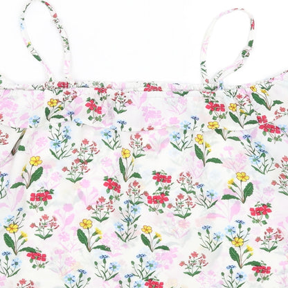 New Look Girls White Floral  Basic Blouse Size 14 Years