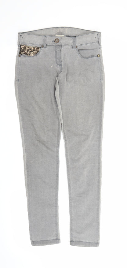 NEXT Girls Grey  Denim Skinny Jeans Size 12 Years
