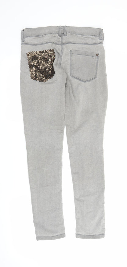 NEXT Girls Grey  Denim Skinny Jeans Size 12 Years