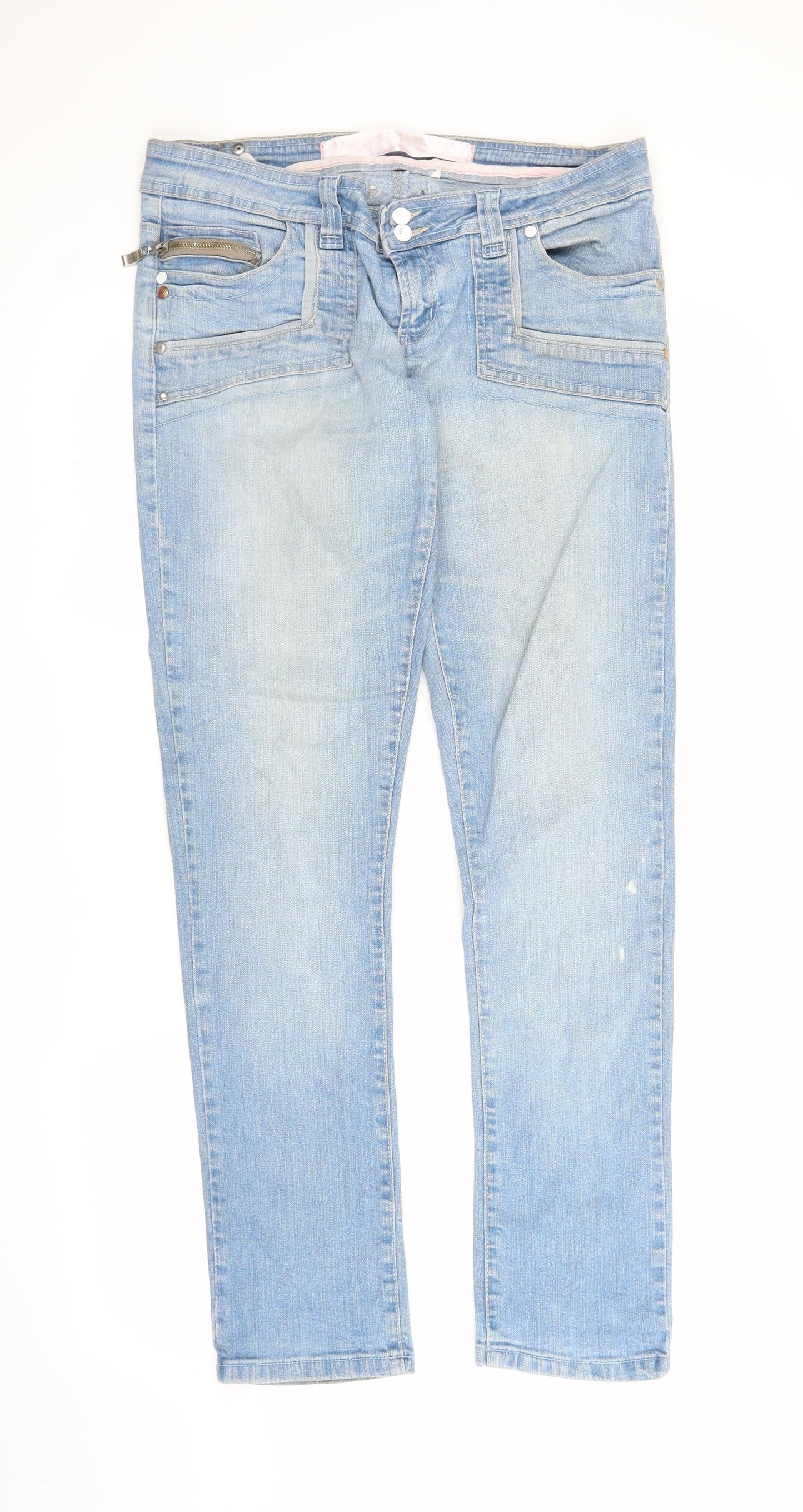 Womens UK Size M Preworn Regular Fit Straight Blue Jeans