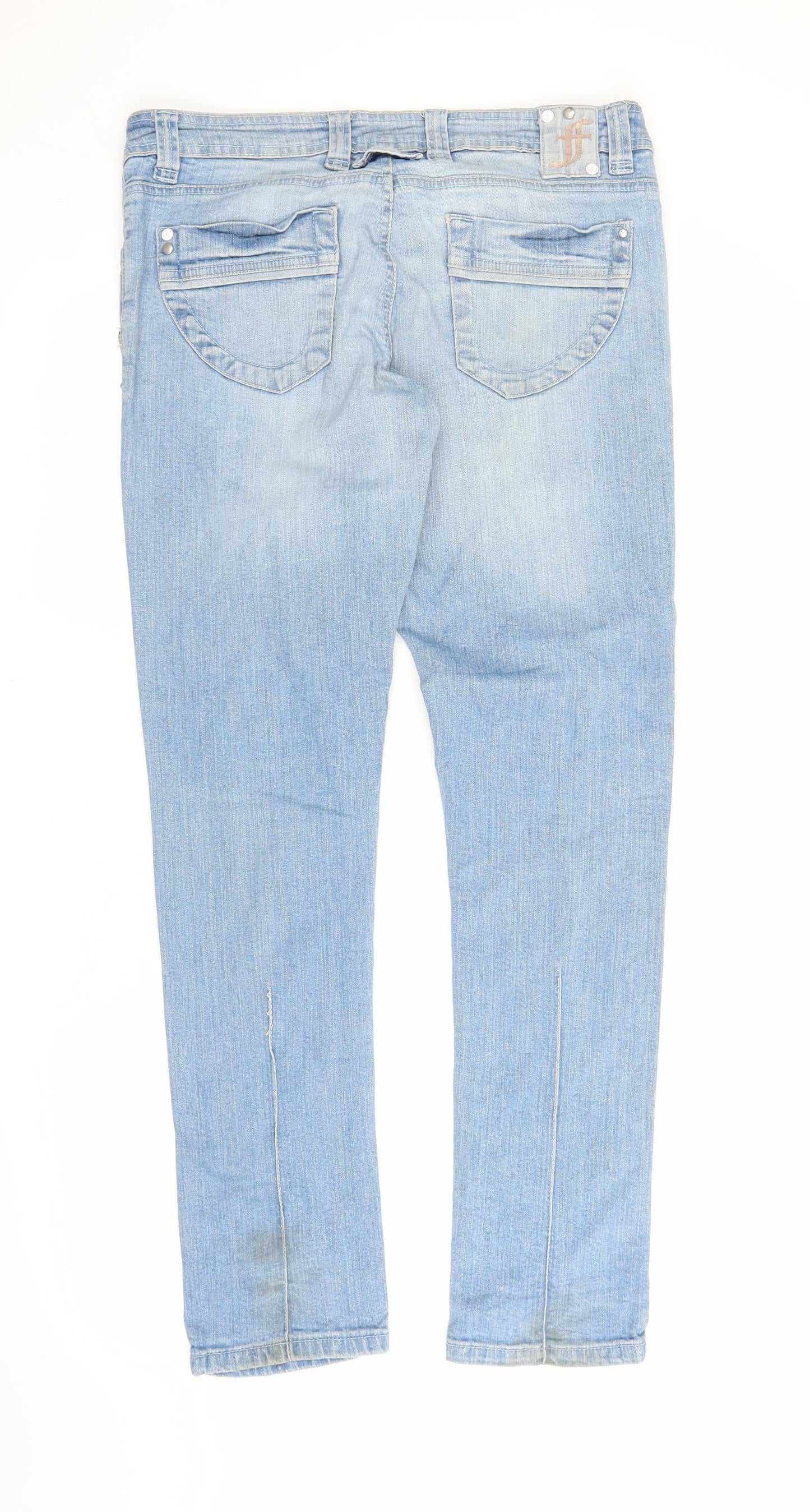 Womens UK Size M Preworn Regular Fit Straight Blue Jeans