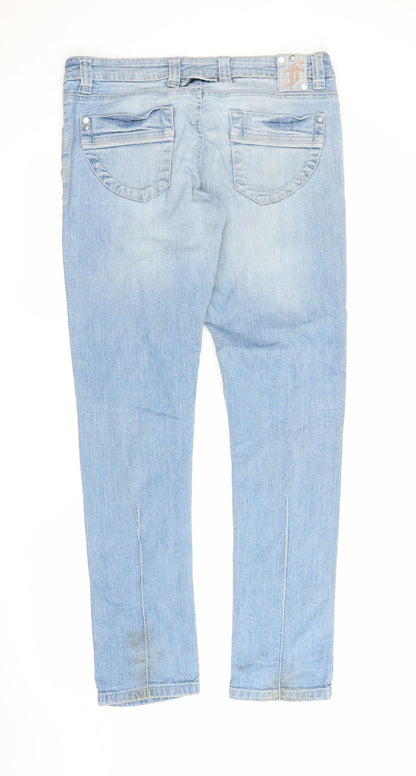 Womens UK Size M Preworn Regular Fit Straight Blue Jeans