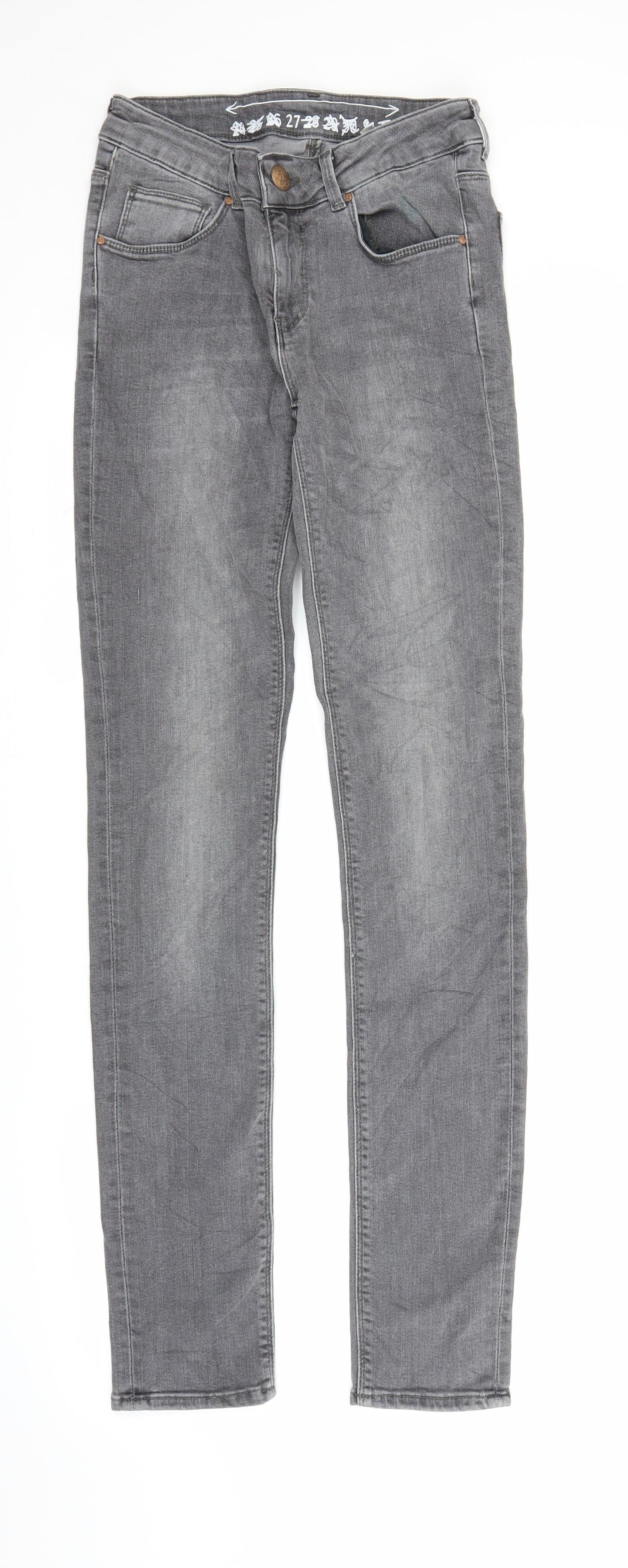 Never Denim Mens Grey  Denim Skinny Jeans Size 27 in L31 in