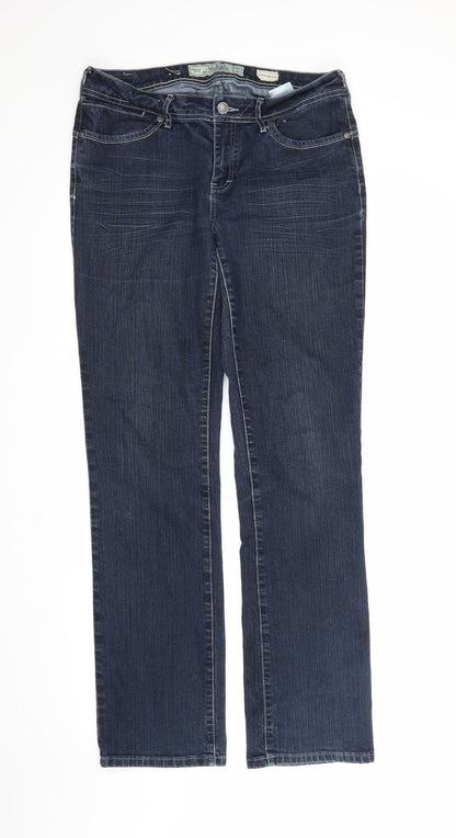 Womens UK Size 40 in Multiblu Regular Fit Straight Blue Jeans
