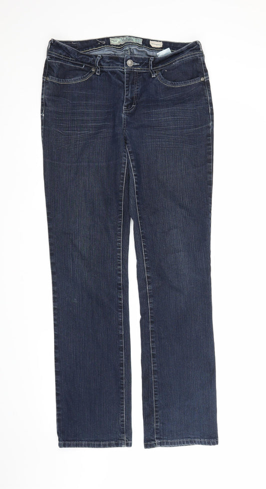 Womens UK Size 40 in Multiblu Regular Fit Straight Blue Jeans