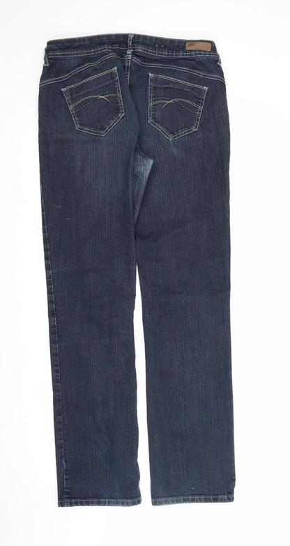 Womens UK Size 40 in Multiblu Regular Fit Straight Blue Jeans