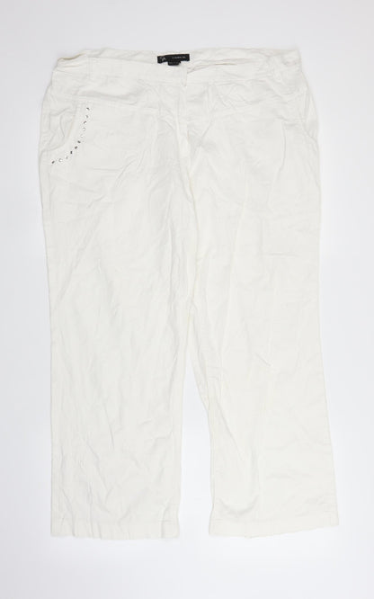 Claudia Gil Womens White   Capri Trousers Size 28 L27 in