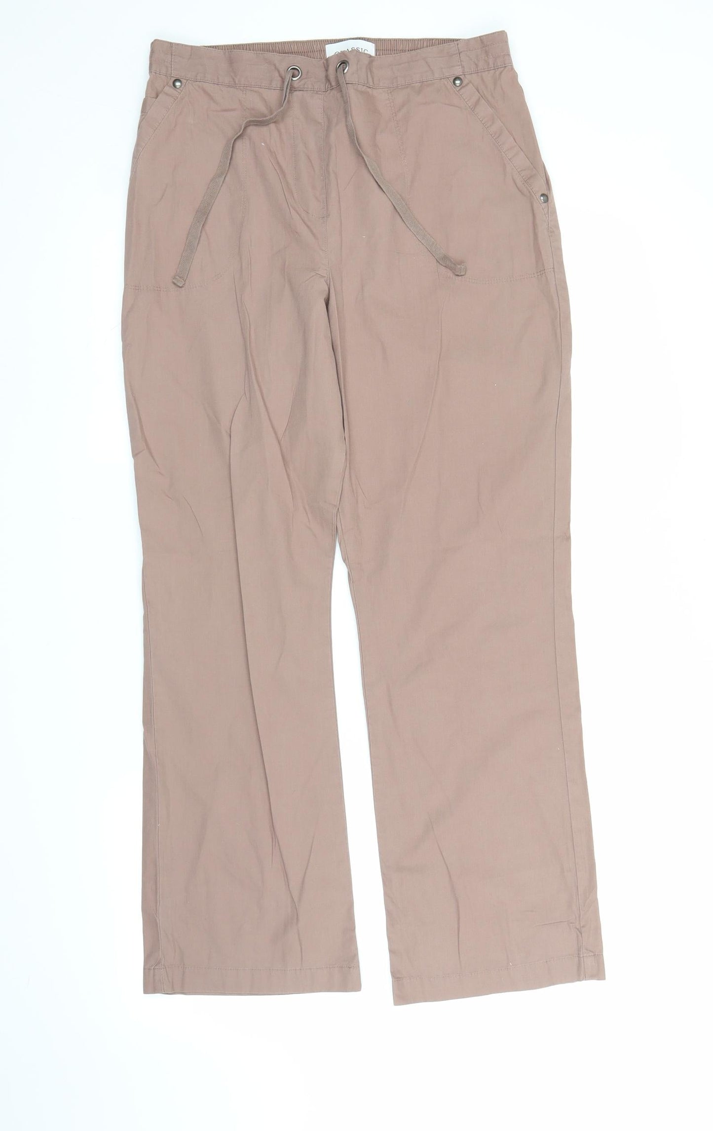 Womens UK Size 12 Classics Regular Fit  Brown Trousers