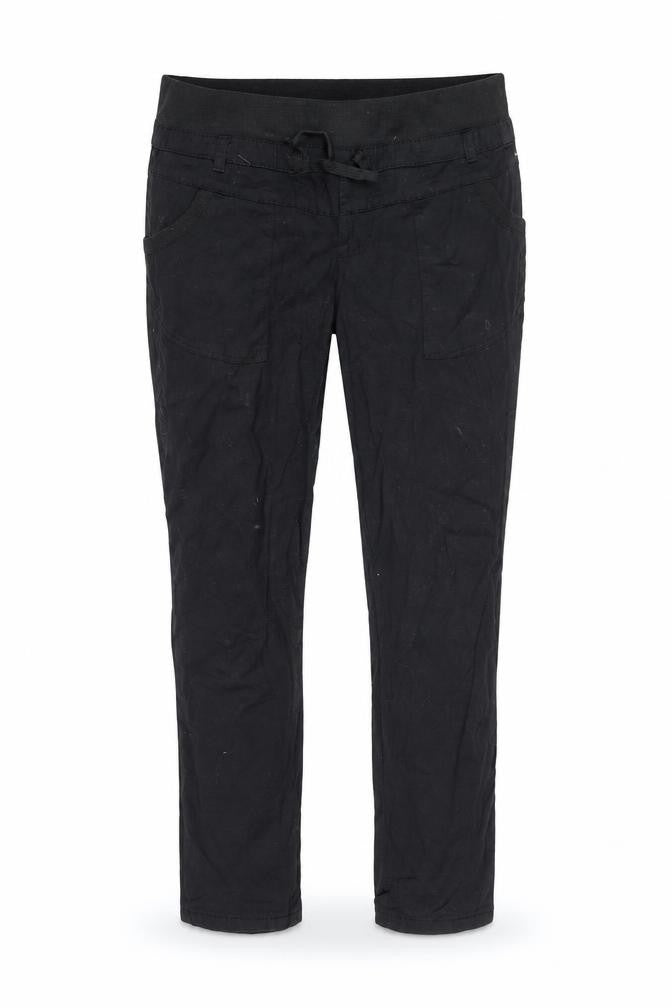 Womens UK Size M Preworn Regular Fit Capri Black Trousers