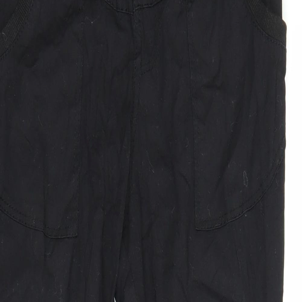 Womens UK Size M Preworn Regular Fit Capri Black Trousers