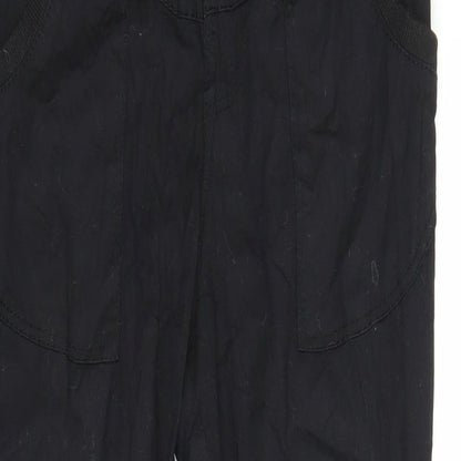 Womens UK Size M Preworn Regular Fit Capri Black Trousers