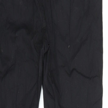 Womens UK Size M Preworn Regular Fit Capri Black Trousers