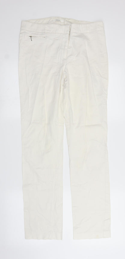 M&S Womens White   Trousers  Size 12 L30 in
