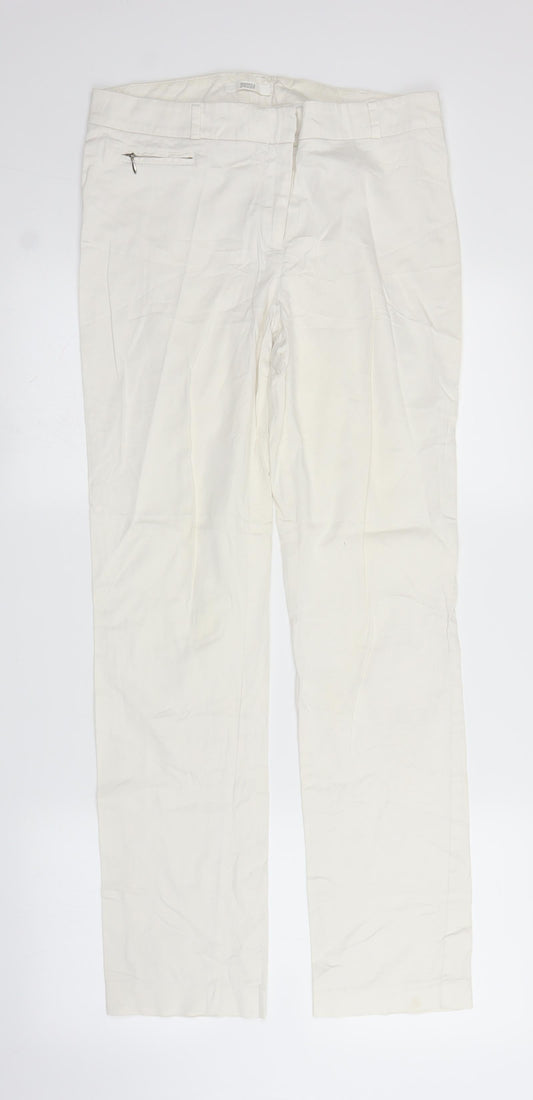 M&S Womens White   Trousers  Size 12 L30 in