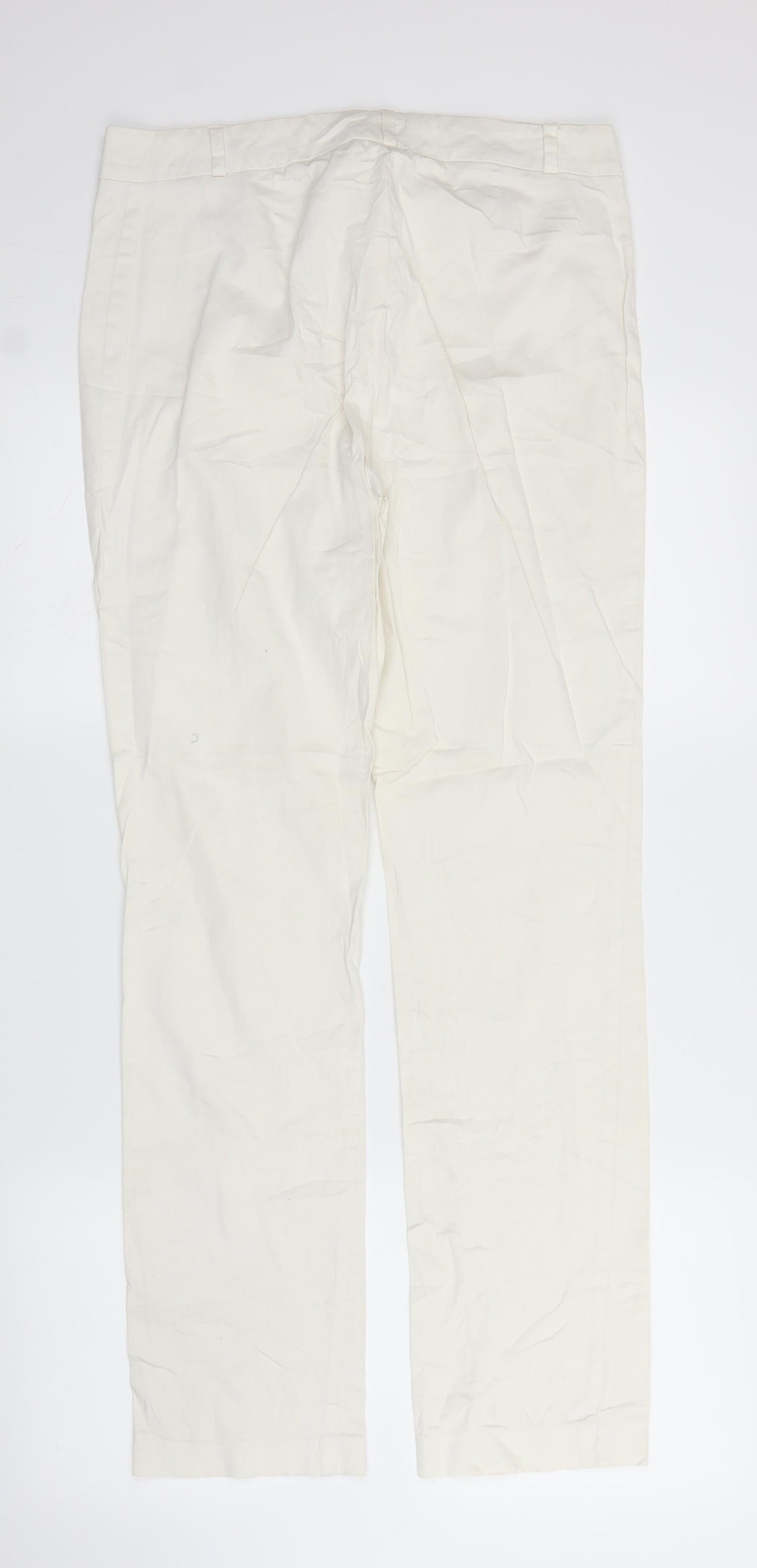 M&S Womens White   Trousers  Size 12 L30 in