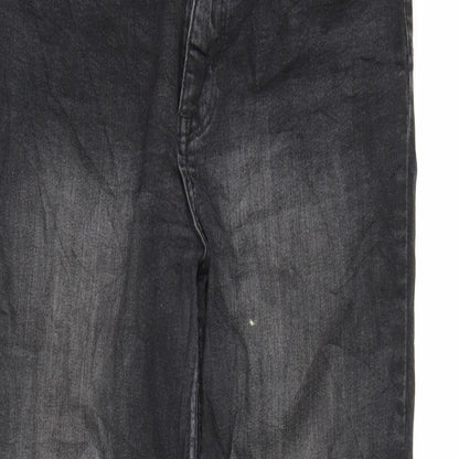 H&M Womens Black  Denim Tapered Jeans Size 12 L26 in