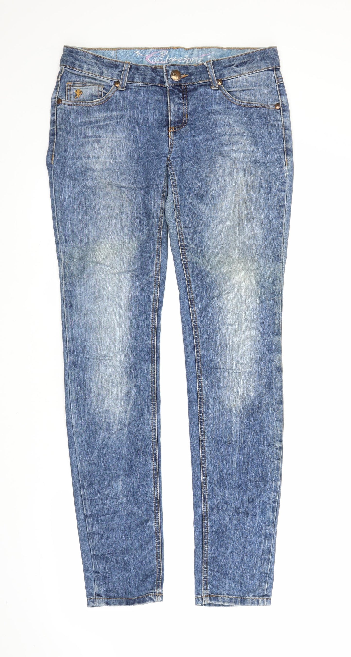 Mens UK Size 29 in Skin Regular Fit Straight Blue Jeans
