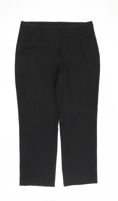 Womens UK Size M Preworn Regular Fit  Black Trousers