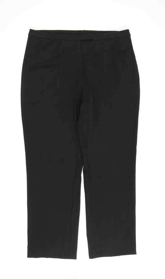 Womens UK Size M Preworn Regular Fit  Black Trousers