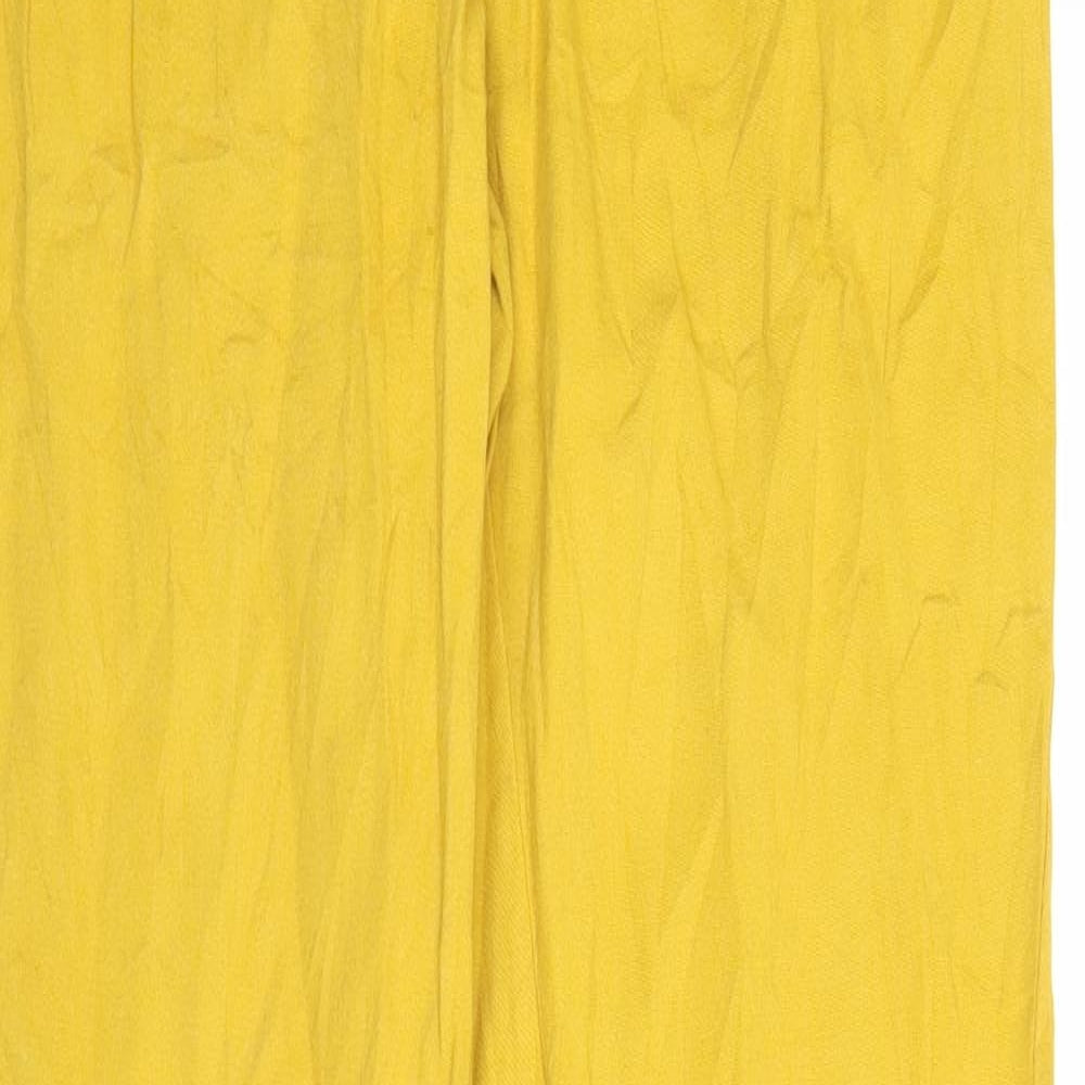 Womens UK Size S Preworn Regular Fit Chino Yellow Trousers