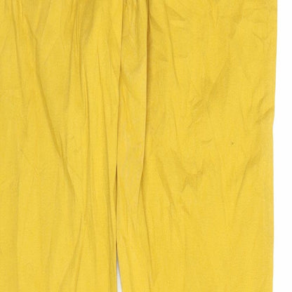 Womens UK Size S Preworn Regular Fit Chino Yellow Trousers