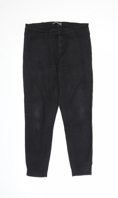 Primark Womens Black  Denim Skinny Jeans Size 16 L25 in