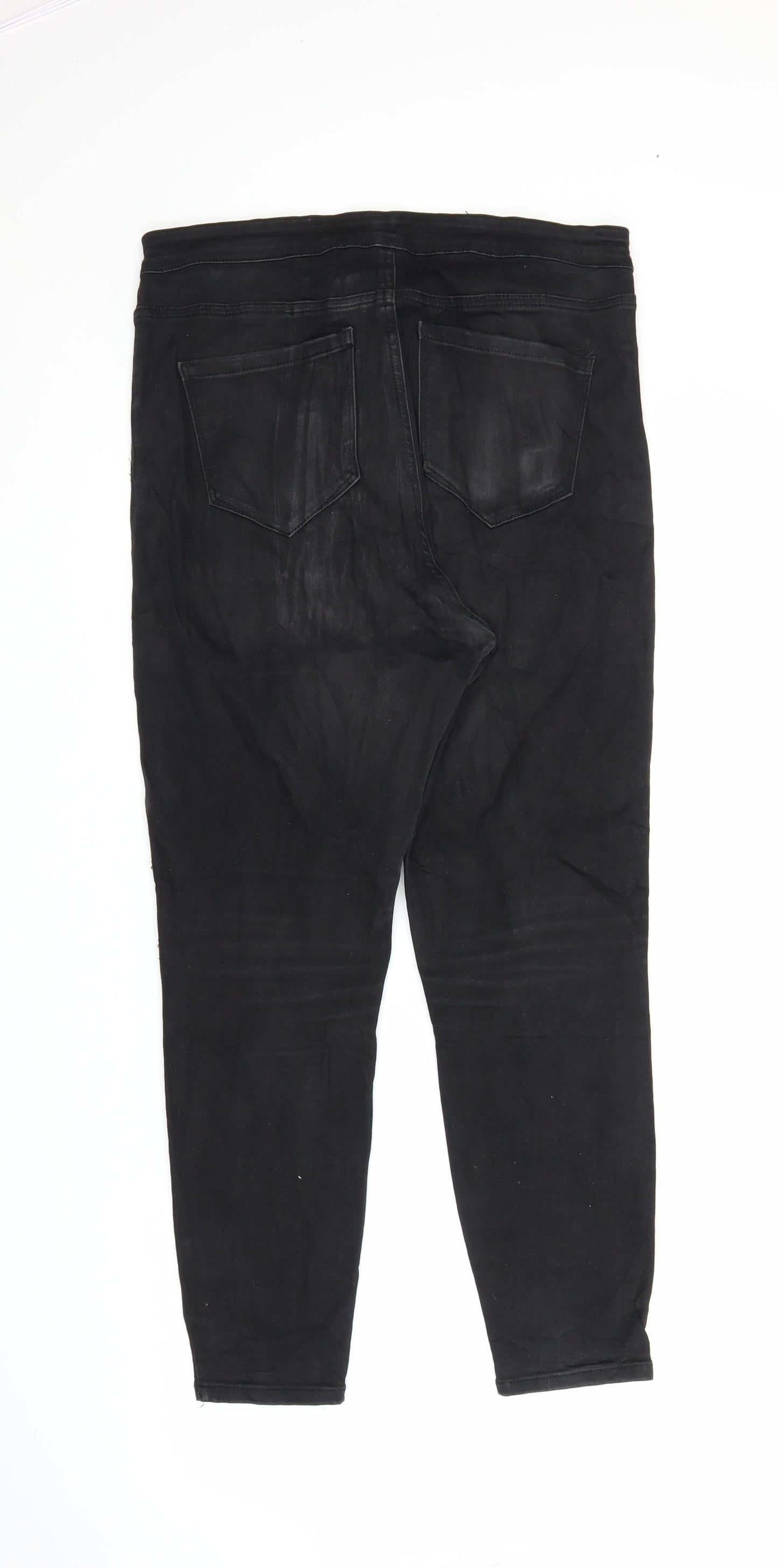 Primark Womens Black  Denim Skinny Jeans Size 16 L25 in