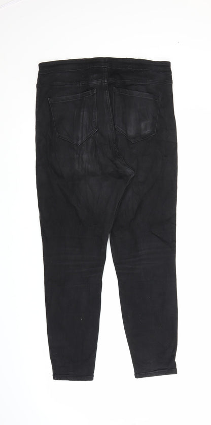 Primark Womens Black  Denim Skinny Jeans Size 16 L25 in