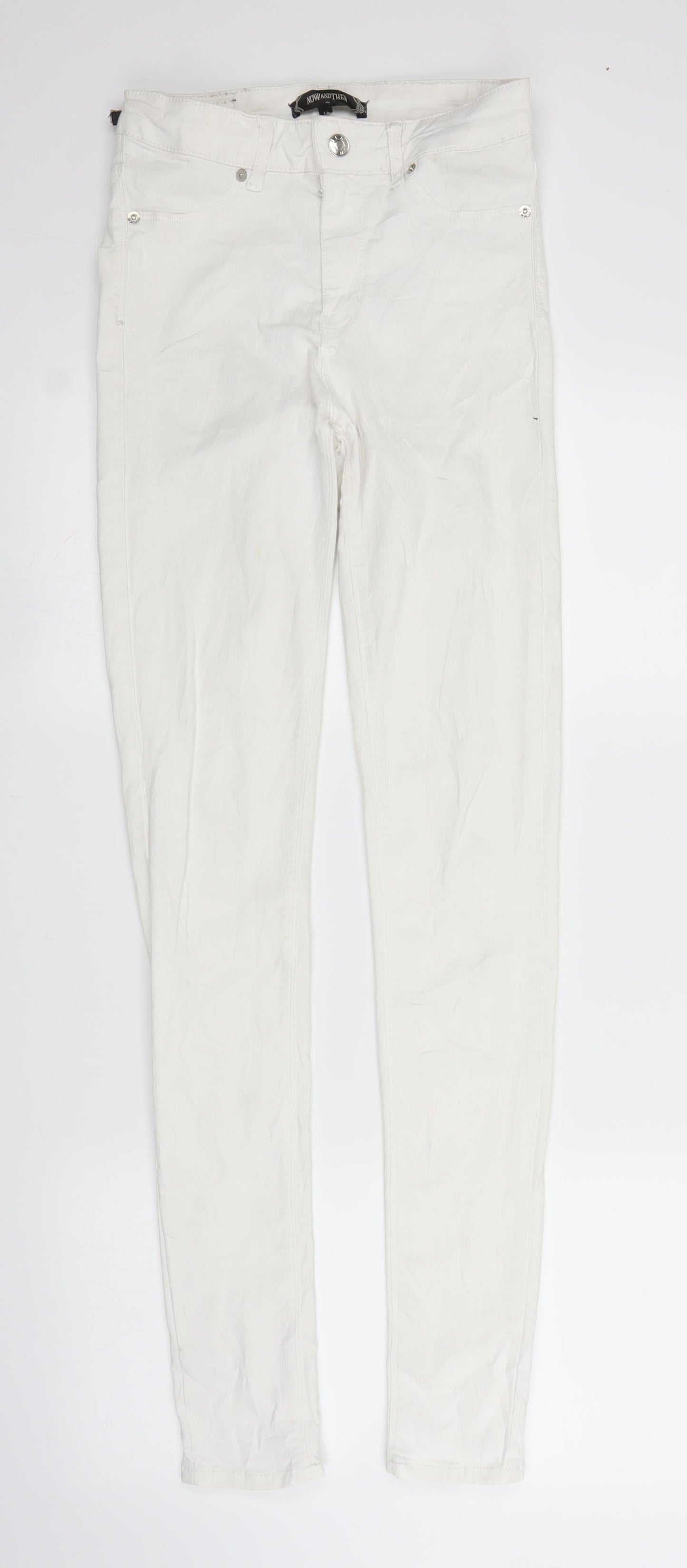 Now and Then Womens White  Denim Skinny Jeans Size M L31 in