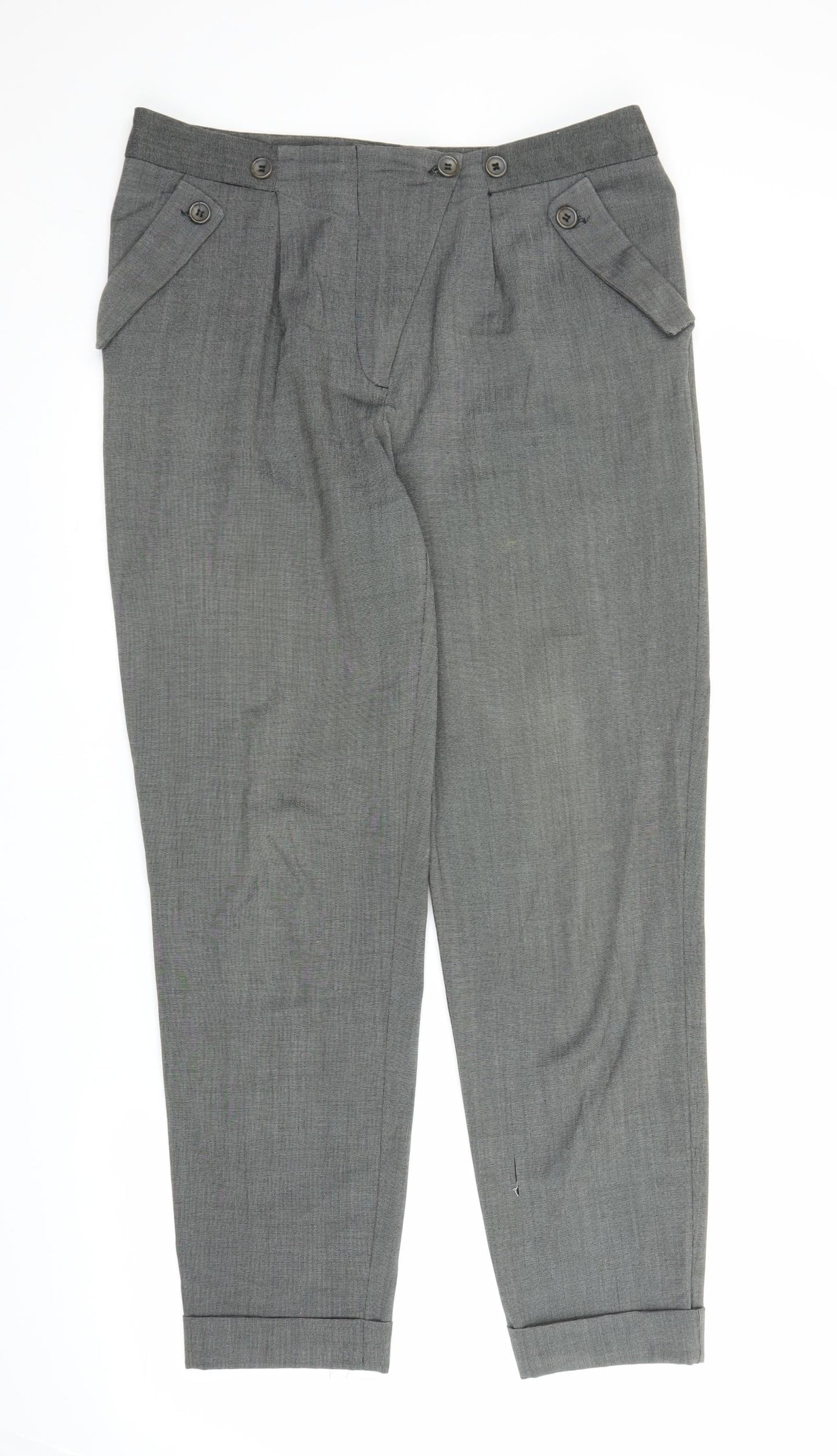 New Look Womens Grey   Carrot Trousers Size 12 L26 in